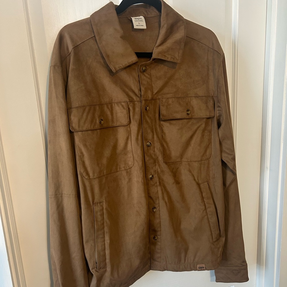 NWOT Banded men’s size Large suede shirt jacket